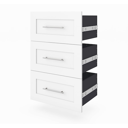 Bestar Bestar Pur 3 Drawer Set for Pur 25W Shelving Unit in white 26163-000017